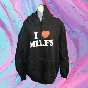 Danny Duncan I heart Milfs adult unisex size XL hoodie